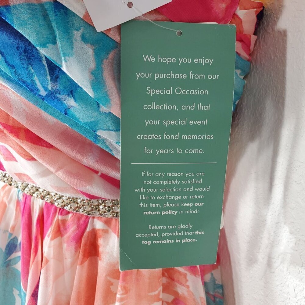 As‎ U Wish Love Reign Strapless Floral Dress Size 5 With Rhinestone Waistband - Picture 11 of 14